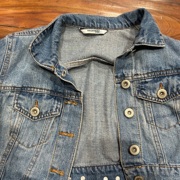 Jean jacket, xsmall, highway jeans button up, short jean jacket - Picture 3 of 6